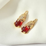 Retro Fox Head Garnet Pendant Necklace