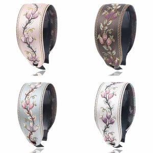 French Embroidered Flower Headband for Women