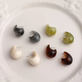 French Oil Painting Texture Resin Stud Earrings DIY Jewelry Material