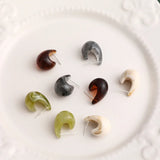 French Oil Painting Texture Resin Stud Earrings DIY Jewelry Material