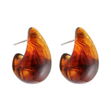 French Oil Painting Texture Resin Stud Earrings DIY Jewelry Material