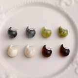 French Oil Painting Texture Resin Stud Earrings DIY Jewelry Material