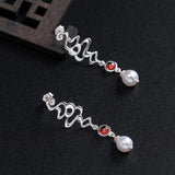 Chinese Style Cloud Drop Earrings 925 Sterling Silver EH090