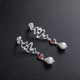 Chinese Style Cloud Drop Earrings 925 Sterling Silver EH090