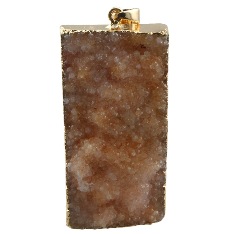 Geometric Dyed Natural Druzy Crystal Pendant Charms for Jewelry Making