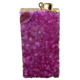 Geometric Dyed Natural Druzy Crystal Pendant Charms for Jewelry Making