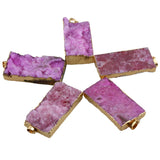 Geometric Dyed Natural Druzy Crystal Pendant Charms for Jewelry Making