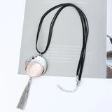 Geometric Tassel Pendant Necklace Long Chain Neck Jewelry