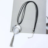 Geometric Tassel Pendant Necklace Long Chain Neck Jewelry