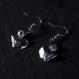 925 Silver Ginkgo Leaf Piercing Earrings with Freshwater Pearl EH113