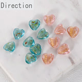 Retro Glass Leaf Love Lake Pink Loose Beads Diy Necklace Bracelet