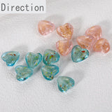Retro Glass Leaf Love Lake Pink Loose Beads Diy Necklace Bracelet