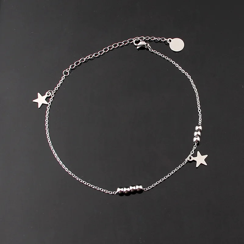 Retro Chain pearl Ankle Bracelet star tassel anklet Set For Women Accessories