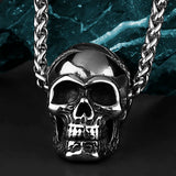 Gothic Skull Titanium Pendant Necklace Men's Jewelry