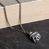 Gothic Snake Hand Pendant Men's Silver Necklace