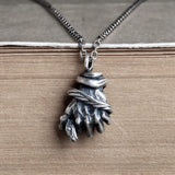 Gothic Snake Hand Pendant Men's Silver Necklace