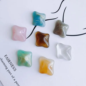 Retro Gradient Smudge Irregular Resin Diamond Stud Earrings DIY