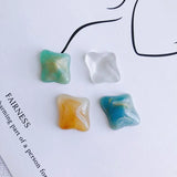 Retro Gradient Smudge Irregular Resin Diamond Stud Earrings DIY