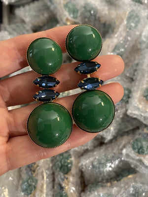 Vintage Green Ear Clip Earring Accessories