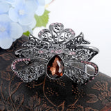 Crystal Bow Rhinestone Hair Claw Clips Retro Hair Jewelry