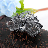 Crystal Bow Rhinestone Hair Claw Clips Retro Hair Jewelry