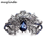 Crystal Bow Rhinestone Hair Claw Clips Retro Hair Jewelry