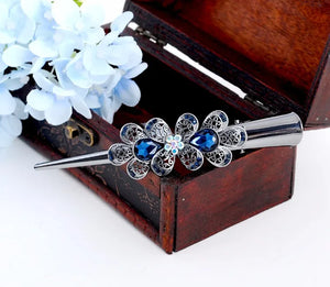 Retro Rhinestone Crystal Flower Hairgrips Hair Clips Women Hair Accessories