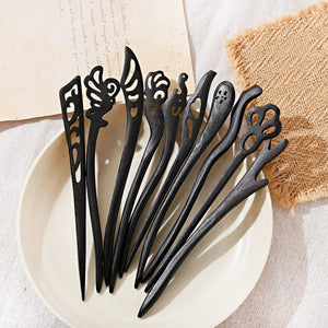 Chinese Style Wood Hair Sticks Hairpins Headpiece Wedding Headdress
