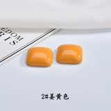 Retro Half Pill Resin Square Solid Patch Ear Nail Ring