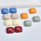 Retro Half Pill Resin Square Solid Patch Ear Nail Ring