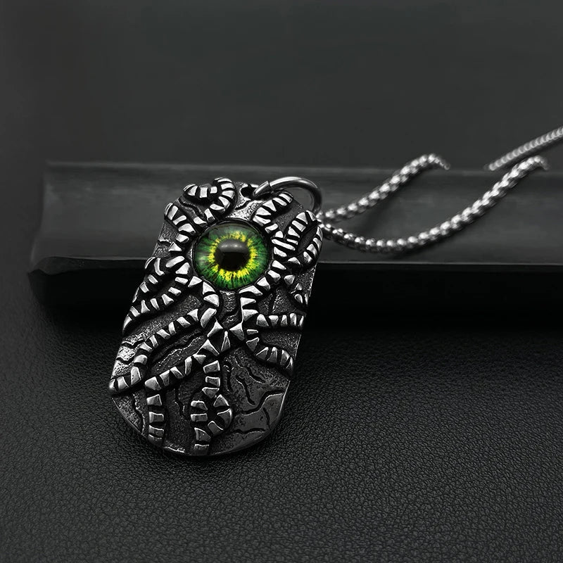Retro Halloween Evil Eye Men Pendant Necklace