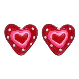 Hand-painted Red Glass Love Peach Heart DIY Phone Chain Necklace