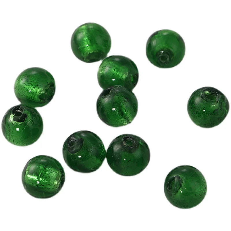 Retro Colored Glaze Round Beads Jewelry Making DIY Accessories