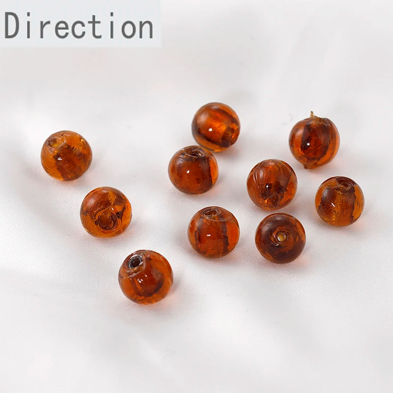 Retro Colored Glaze Round Beads Jewelry Making DIY Accessories