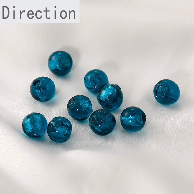 Retro Colored Glaze Round Beads Jewelry Making DIY Accessories