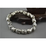 Tibetan Silver Buddha Head Beads Bracelet for Women