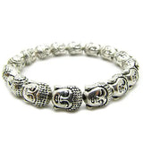 Tibetan Silver Buddha Head Beads Bracelet for Women