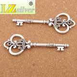 Retro Heart Crown Flower Key Charm Beads Necklace Pendant
