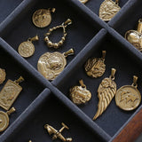 Retro Heart Rose Sun Cross Small Plane Square Queen Single Pendants