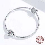 Heart Shape Love Charm for Bangle Bracelet Sterling Silver DIY Gift
