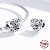 Heart Shape Love Charm for Bangle Bracelet Sterling Silver DIY Gift