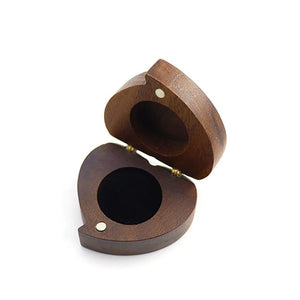 Retro Heart Shape Wood Jewelry Box Ins Style Wooden Ring Flannel