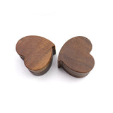 Retro Heart Shape Wood Jewelry Box Ins Style Wooden Ring Flannel