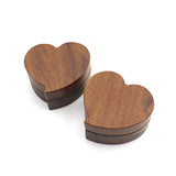 Retro Heart Shape Wood Jewelry Box Ins Style Wooden Ring Flannel