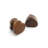 Retro Heart Shape Wood Jewelry Box Ins Style Wooden Ring Flannel