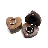 Retro Heart Shape Wood Jewelry Box Ins Style Wooden Ring Flannel