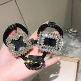 Retro High French Elastic Hair Bands Pearl Hairband Crystal Rhinestone Jewelry