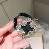 Retro High French Elastic Hair Bands Pearl Hairband Crystal Rhinestone Jewelry