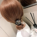 Retro High French Elastic Hair Bands Pearl Hairband Crystal Rhinestone Jewelry
