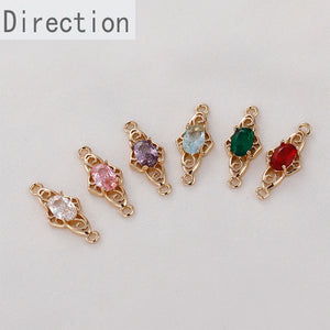 Retro Hollow Flower Double Crystal Pendant Jewelry Accessories